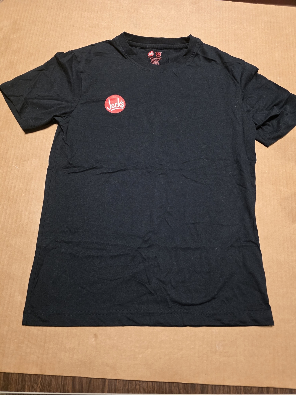 Jacks Men's Tee Black Logo Crew Neck T-Shirt SZ S